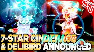 Feature Cinderace and Delibird in 7 Star Tera Raid Battle